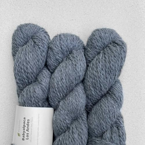 100 g Pascuali Babyalpaca Los Andes Strickwolle | 100% Alpakawolle (Babyalpaka), Farbe:Mittelgrau 43