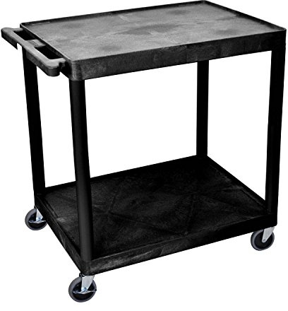 Luxor 2 Shelf Utility Cart Black - Small - HE38-B