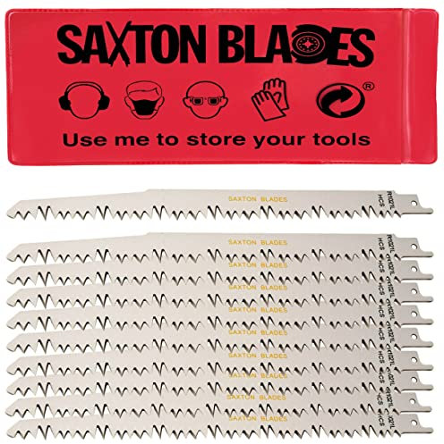 10x Saxton 240mm Reciprocating Sabre Saw Wood Blades R1021L fits Bosch, Dewalt Makita
