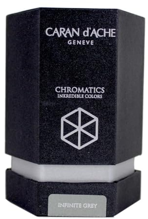 Caran d'Ache - Bote de tinta (50 ml), diseño con forma hexagonal, color gris