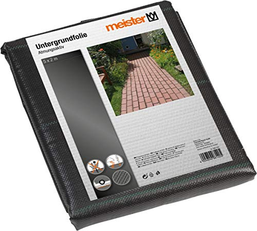 Meister Unterbodengewebe 5 x 2 m - 120 g/m² - PP - schwarz - Zur Stabilisierung von Untergründen - Wasserdurchlässig & Reißfest - Verhindert Unkrautwachstum / Bodengewebe / Bändchengewebe / 9961400 | Zur Stabilisierung von Untergründen – Wasserdurchlässig und Reißfest – Verhindert Unkrautwachstum – Bändchengewebe – 120 g/m²