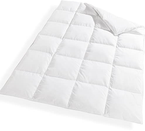 VitaloBett Winter Bettdecke 135x200 cm mit 100% extraweicher Daunenfüllung 1080g - Daunendecke mit Baumwoll-Bezug, Atmungsaktiv & waschbar bis zu 60°C, Ökotex-Zertifiziert