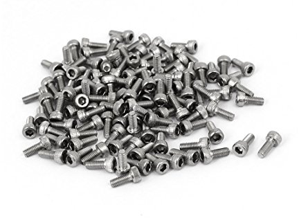 sourcing map 120 Stück M2,5 x 6mm Zylinderschrauben Gewinde DIN912 | 304 Edelstahl Innensechskantschraube