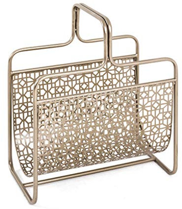 HAKU Möbel Zeitungsständer gold, Metall - Maße: B 37 cm x H 45 cm x T 22 cm, Style: Art Deco