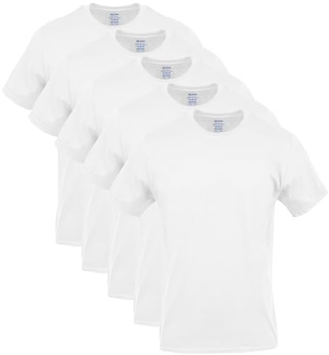 Gildan Men's Crew T-Shirts, Multipack, Style G1100, White, Medium, 6 Count (Pack of 1)