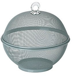 Kela Cesta de Frutas como 26,5 x 24,5 cm de Metal Gris, Acero, 26.5 x 26.5 x 24.5 cm