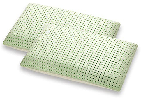Marcapiuma Bio Double Aloe Visco Kopfkissen h.14 cm Doubleface Aloe Nackenstützkissen abziehbarer Baumwolle Bezug Made in Italy