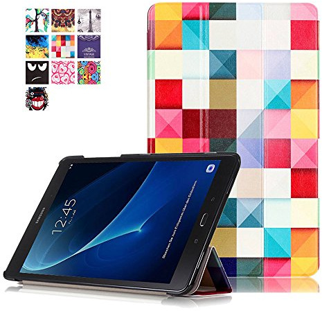 Skytar Hülle für Samsung Galaxy Tab A 10.1 2016,Pu Leder mit Standfunktion Schutzhülle für Samsung Galaxy Tab A6 10.1 Zoll SM-T580 T585, Bunte Würfel