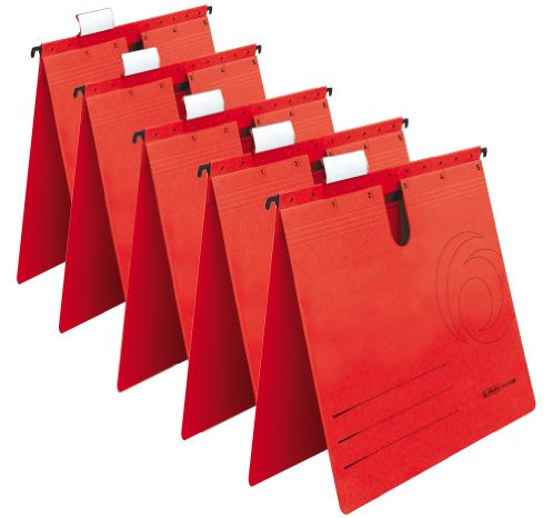 Herlitz A4 Hängehefter UniReg kaufmännisch, 5er Packung, Farbe rot