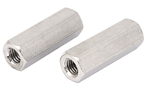 sourcing map 2 Stück M8x40mm Gewindestange Stangen Bolzen Sechskant Verbinder Tiefe Mutter