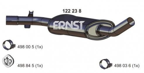 Auspuff Mittelschalldämpfer mittel Topf Original Ernst (122238) Länge & # x202 F;: 600 mm