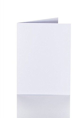 Paper24 50 Faltkarten in 120 x 170 mm (für B6 Umschläge), Grammatur: 240 g/m², Farbe: 00 Weiß