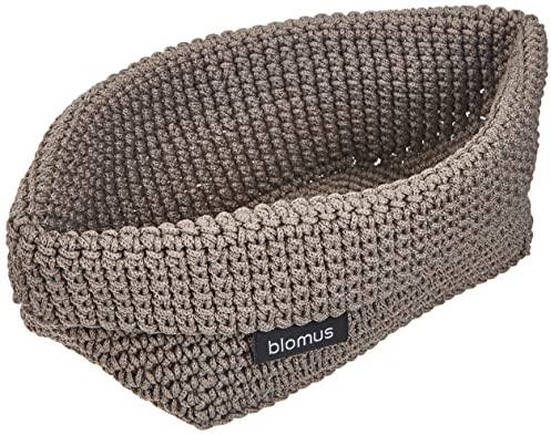 blomus Häkelkorb -TELA- | Aufbewahrungskorb aus Textil | Farbe Taupe | dekorativer Korb für Bad, Wohn- und Schlafzimmer | handgefertigte Optik | vielseitige Aufbewahrungslösung