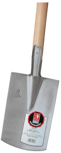 IDEAL-Britta-Spaten Gärtnerform | ohne Tritt Eschen-T-Stiel 85 cm | Gartenspaten, Damenspaten | Blatt 250 × 165 × 160 mm, extra leicht & klein, poliertes Blatt