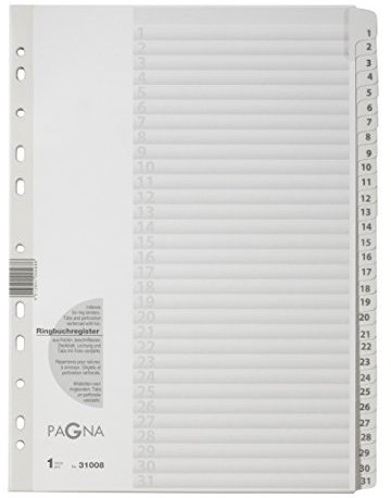 Pagna Register 31tlg./31008-08 B225xH297xT5 mm weiß 1-31