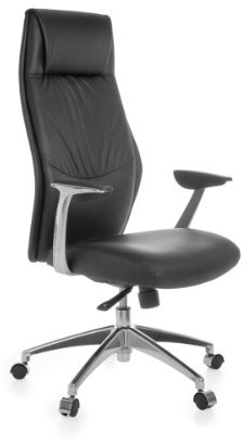 KADIMA Design Bürostuhl Temza Leder Schreibtischstuhl Schwarz Chefsessel Drehstuhl
