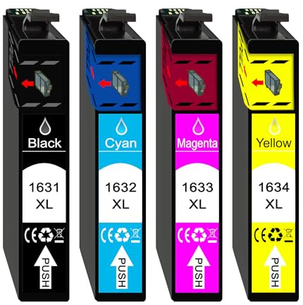 4er Multipack kompatibel mit Epson 16XL Patronen für Workforce WF-2010 WF-2510 WF-2520 WF-2530 WF-2540 WF-2630 WF-2650 WF-2660 WF-2750 WF-2760