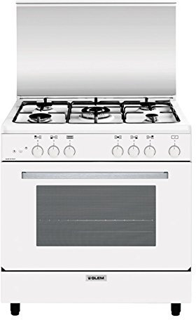 Glem A855GX Libera installazione Piano di lavoro a gas bianco - Cucina (Ciocina indipendente, Bianco, Manopola, Frontale, Piano di lavoro, Gas, Grande)