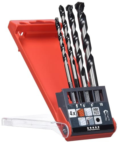 kwb Super Rocker Betonbohrer und Steinbohrer-Satz – Bohrer-Set, 4-teilig, mit Sechskant-Aufnahmeschaft