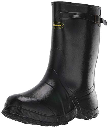 LaCrosse Utah Brogue II Men's Overshoe - Non-Slip Overshoes with Slip-Resistant Outsole - Waterproof Rubber Shell - Easy On/Off for Quick Transition - Black - 14