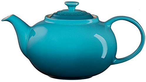 LE CREUSET Enamelled Stoneware Classic Teapot, 1.3 Litres, Serves 3-4 Cups, Teal, 91010013490000