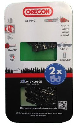 Oregon sågkedjor dubbelpack 95VPX056E 56 drivslider .325 1,3 mm