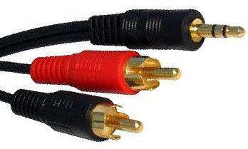 3.5mm Headphone Stereo Jack Stereo to Twin 2x RCA Phono Left Right Audio Cable (1.2m)