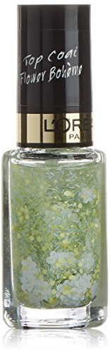 L'Oréal Paris Color Riche Le Vernis Top Coat Flower Bohème Glitzer/Glänzender Überlack mit Schimmereffekt in Grün / 935 Woodstock Calli / 1 x 5ml