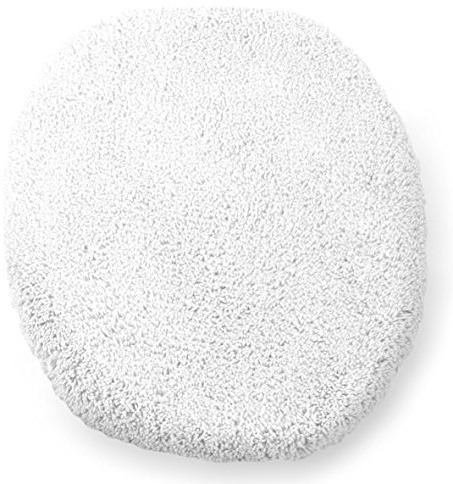 Kinzler J-10000/00 hochwertiger Mikrofaser WC Deckelbezug Uni, 47x50 cm, flusenfrei, pflegeleicht, Weiss