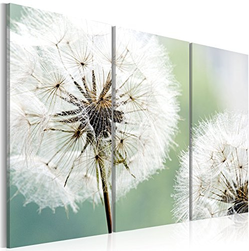 murando - Leinwandbild Pusteblumen, 120x80 cm, 3-teilig, Schlafzimmer | Hochwertige Leinwand, sofort aufhängbar, ideal fürs Wohn- oder Schlafzimmer, wasserfest und lichtecht, langlebig, stilvoll