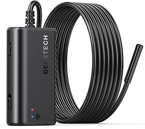 DEPSTECH WiFi Endoscope Inspection Camera, 1200P HD Wireless Borescope with Light, IP67 Waterproof, 3.5M Semi-Rigid Snake Camera Cable, Compatible with iPhone & Android Smartphone, Tablet