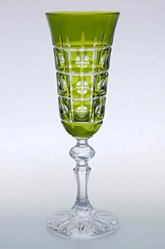 JUL Set 6 Sektgläser Martini farbig aus Bleikristall Kristallgläser Champagner Prosecco 24% PbO