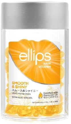 Ellips SMOOTH & SHINY Vitamina para el Pelo (Aceite marroquí) – cápsula de reparación de pelo, 1 frasco (50 capsulas)
