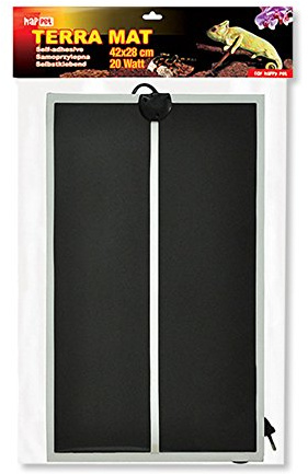 Happet Terrarium Heizmatte 20W 42x28 cm Selbstklebend, Natürliche Bodenwärme für Reptilien Amphibien Spinnen, Großflächige Terrarienheizung für Wohlbefinden