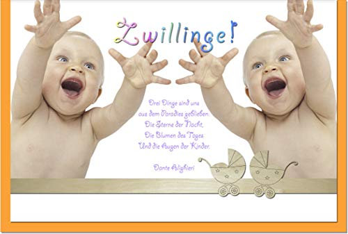 metALUm Karte zur Geburt von Zwillingen ZWEI BABYS | 1205010S
