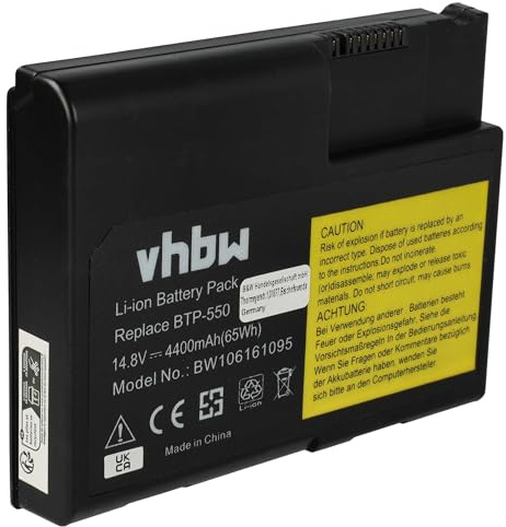 vhbw Akku kompatibel mit Fujitsu-Siemens Amilo A-6600, D-6500, D-5100, D-5500, A-7600, D-6100 Notebook (4400 mAh, 14,8 V, Li-Ion)