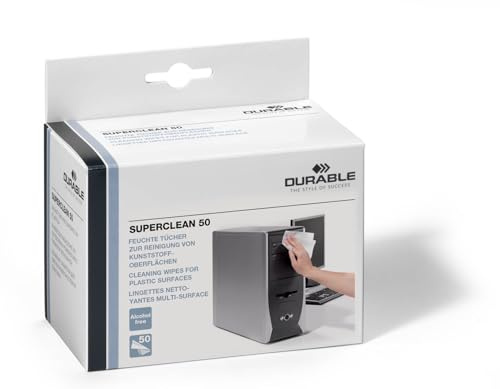 Durable SUPERCLEAN Anti-Static Biodegradable Electronics Cleaning Wipes - for Phones, Tablets, Laptops, Keyboards and PCs - 50 Sachets