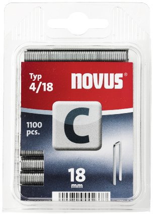 Novus Schmalrückenklammern 18 mm, 1100 Klammern vom Typ C4/18, optimales Heftmittel für Profilhölzer und Paneele