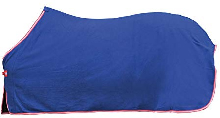 HKM Abschwitzdecke -Alaska-dunkelblau/rot/weiß/rot,Rückenlänge 115 cm