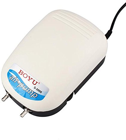 BOYU S-2000 Aquarium Air Pump Big Air Displacement 2x4L/Min 3W
