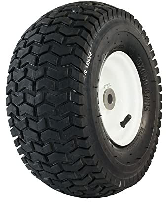 Marathon 20346 15x6.50-6 Pneumatic (Air Filled) Lawnmower Tire on Wheel, SINGLE, Black & White