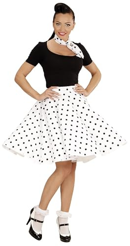 W WIDMANN MILANO Party Fashion - Costume années 50, jupe polaire et foulard, à pois, Rockabilly, Rock'n'Roll, Carnaval