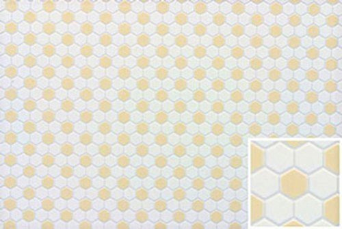 Melody Jane Dolls House Miniature Bathroom Kitchen Flooring White Beige Hexagon Tile Sheet