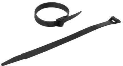 Sangle autobloquante | Serre câble plastique | Collier de serrage | Collier de serrage plastique | Sachet avec accroche de 25 colliers auto|bloquants 9 mm x 180 mm | Noir | 709062 Debflex