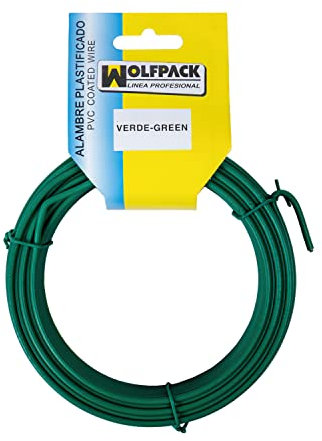 WOLFPACK LINEA PROFESIONAL - Alambre Plastificado (Rollo 5 Metros) Verde Nº 16 / 2.7 mm.