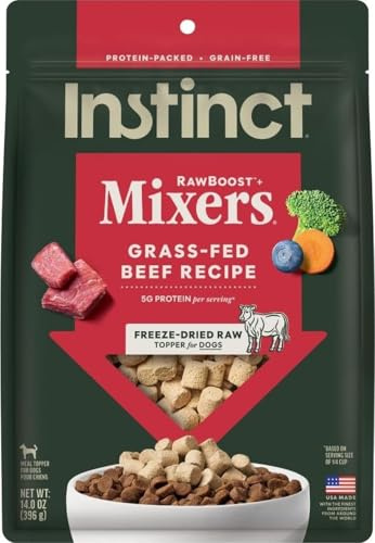 Instinct Freeze Dried Raw Boost Mixers Grain Free All Natural Beef Recipe Dog Food Topper by Nature's Variety, 14 oz. Bag