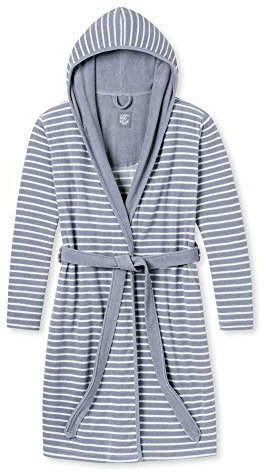 Schiesser Damen Bademantel, 95cm Bademantel, Grau (hellgrau 204), 38(M)