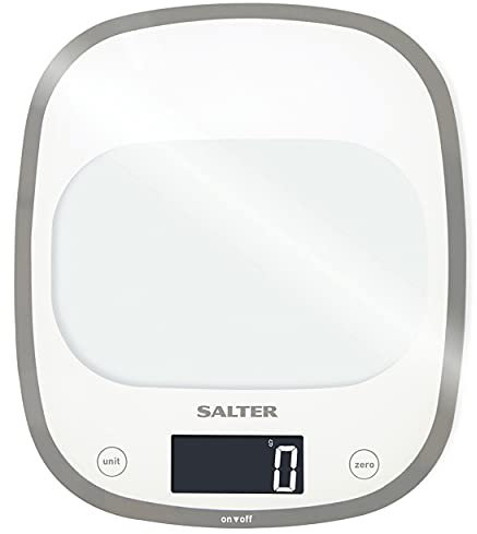Salter 1050 WHDR Digital Kitchen Scale - 5kg Baking/Cooking Food Scales, Measure Liquids/Fluids, Add & Weigh, Easy Read Electronic Backlit Display, 15 Year Guarantee, Batteries Included, Curve Design