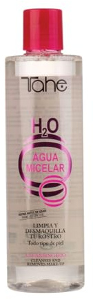 Tahe Agua Micelar H2O Limpiadora y Desmaquillante para Rostro y Ojos para Todo Tipo de Pieles sin Aclarado, 300 ml