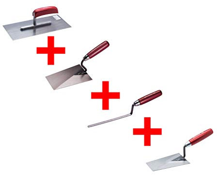 Jung Henkelmann Maurerkellenset 4-teilig (Carbonstahl, Maurerkelle, Putzkelle, Fugenkelle, Glättekelle) 30000400